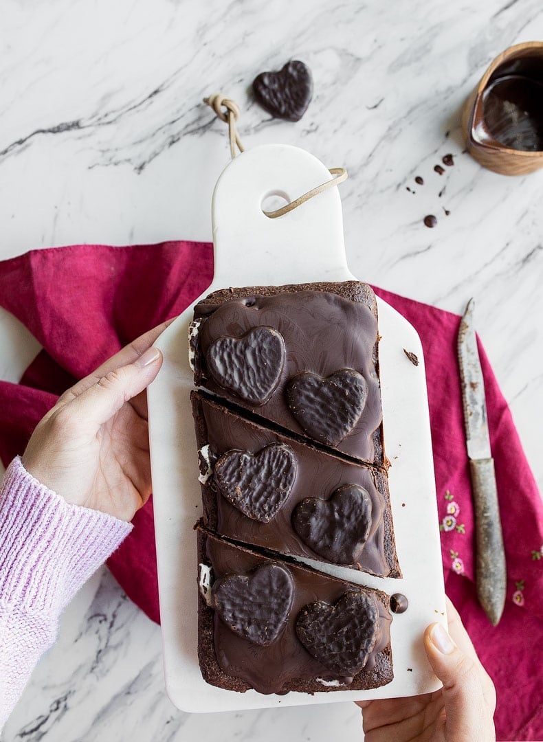 Peppermint Brownies for Two. Peppermint patty brownies for two. Small batch brownies. Chocolate dessert for two.
