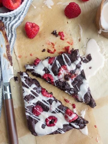 Raspberry Brownies for Two. Small batch brownies for two. Raspberry dessert for two. Valentine's Day chocolate dessert for two!