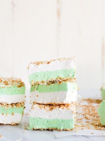 Toasted Coconut Marshmallows with Lime Layer (small batch marshmallows)