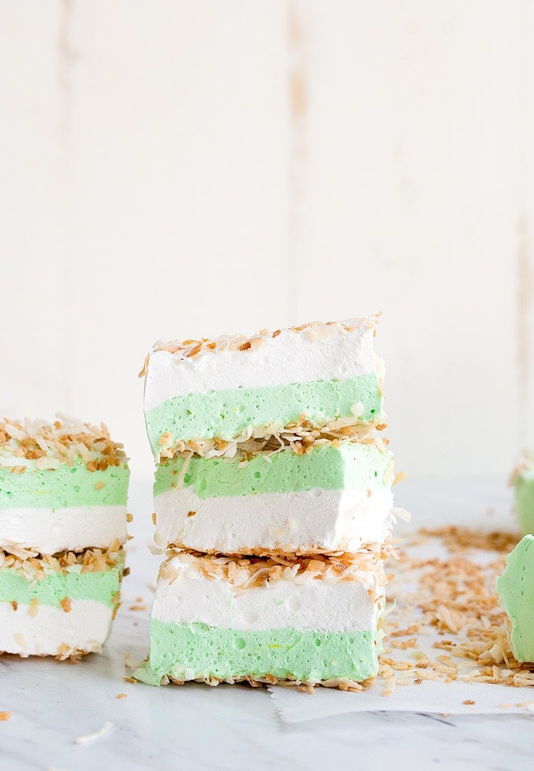 Toasted Coconut Marshmallows with Lime Layer (small batch marshmallows)
