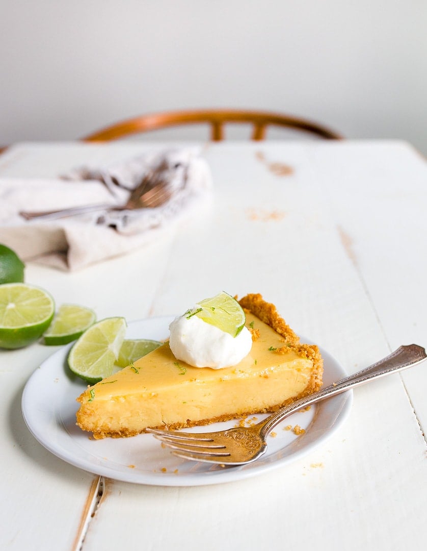 Key Lime Pie Recipe: Small batch key lime pie recipe made in a bread loaf pan to make 5 slices of pie for two.