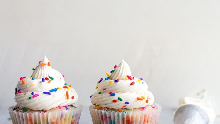 Birthday Cupcakes with Sprinkles