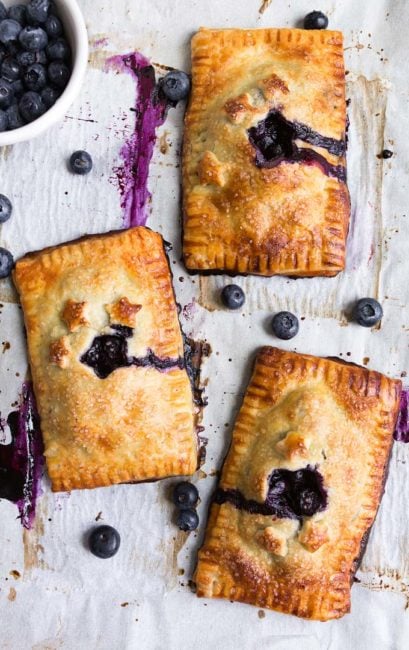 Mini Blueberry Hand Pies Recipe: a mini blueberry pie you can hold in your hand. The best hand pie recipe.