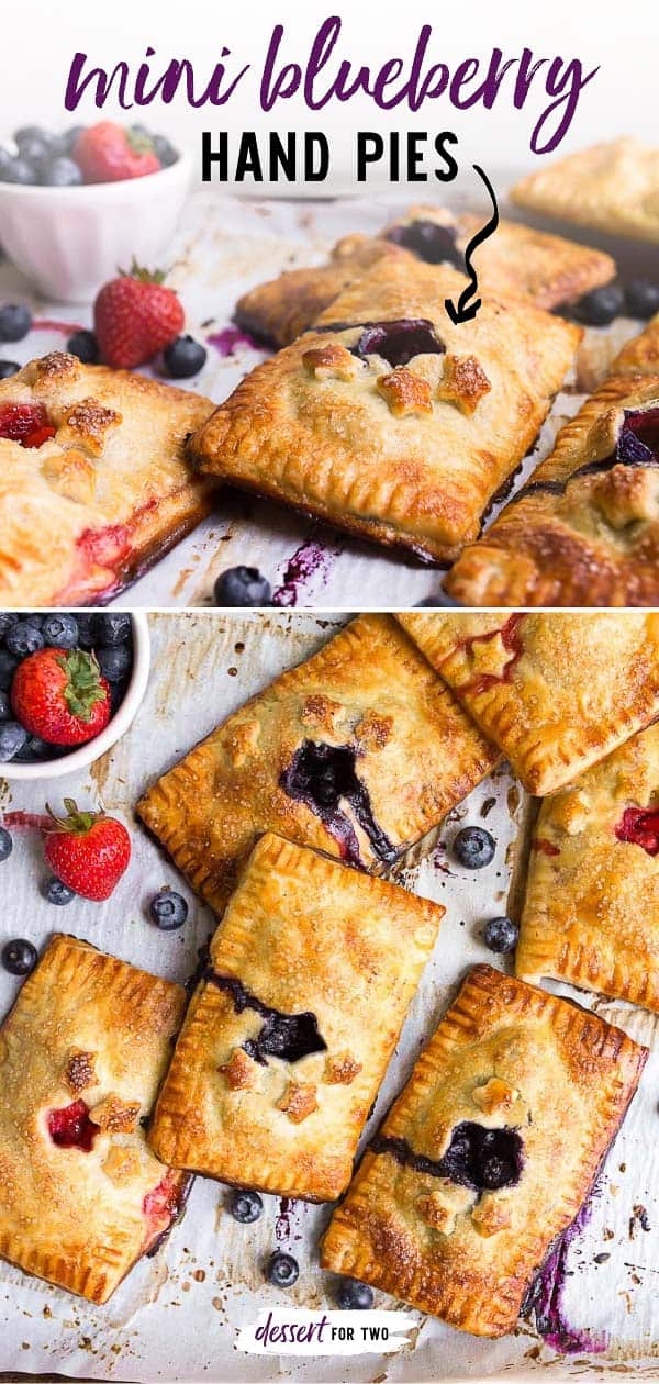 Mini blueberry hand pies with the perfect pie crust that is so easy to work with! Use any fruit you like for these fruit hand pies. #handpies #blueberry #desserts #pie #minipies #minidesserts #minipies