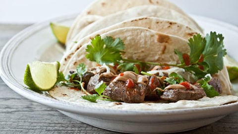 Dinner for Two: Peanut Butter Steak Tacos (with sriracha!)