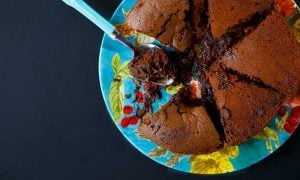 Fudge-bottomed Chocolate Cake