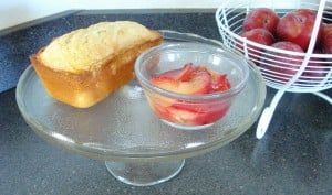 Pound Cake with Stewed Plums