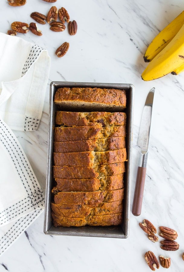 Banana Bread no eggs! The best egg free banana bread in a loaf pan!
