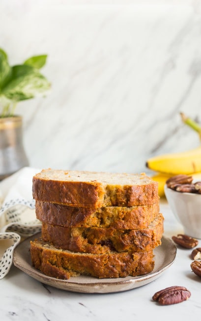 Banana Bread no eggs! The best egg free banana bread in a loaf pan!