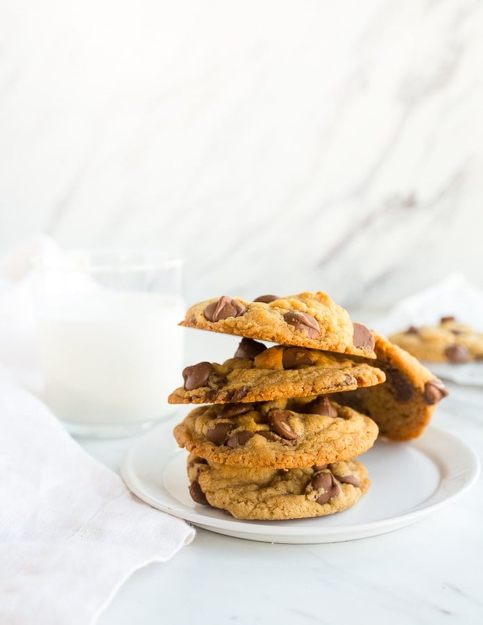 Chocolate Chip Cookies without Eggs. Small batch recipe makes 8 cookies.