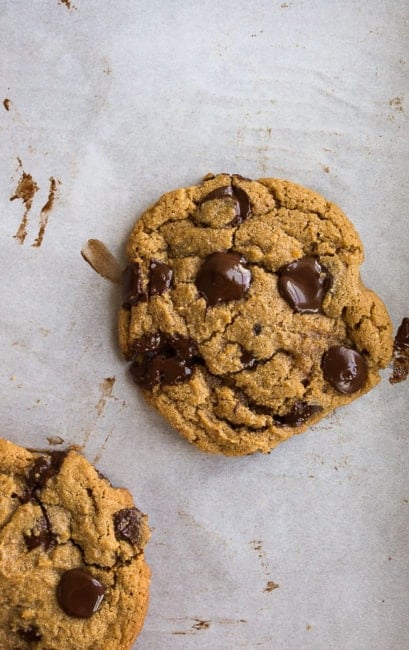 chocolate chip cookies with almond flour. gluten free and paleo