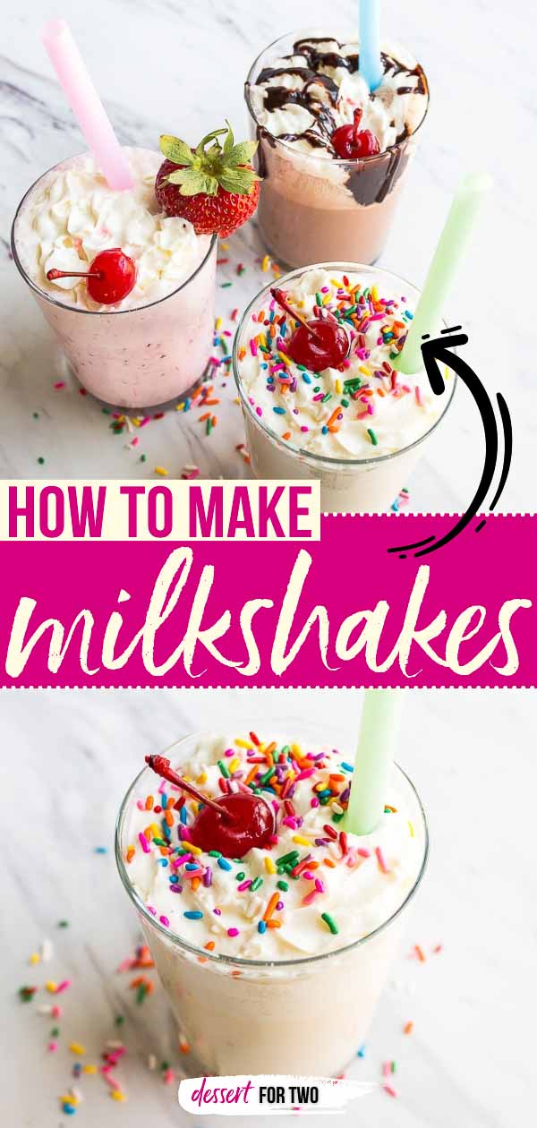 How to make milkshakes in 3 flavors.