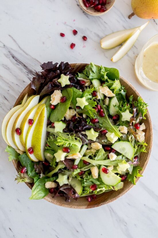 Chopped Salad Recipe with Pear Vinaigrette - Dessert for Two