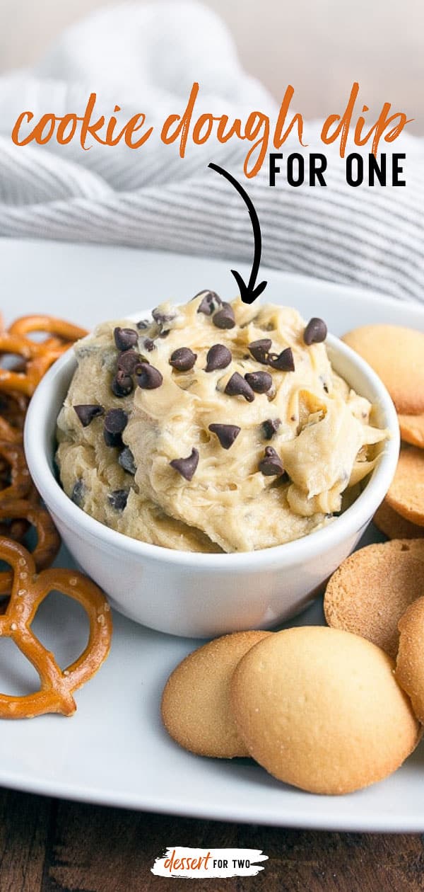 Edible Cookie Dough Dip for One or Two #ediblecookiedough #cookiedough #cookiedoughdip #dessertdip