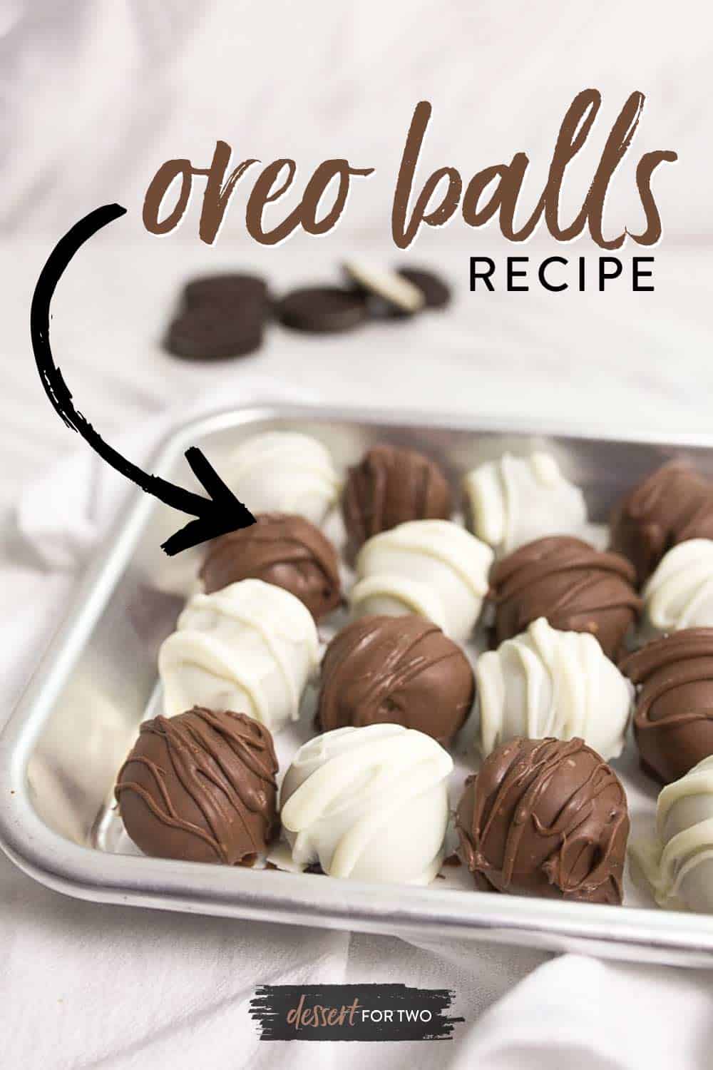 Oreo Balls recipe. A small batch version of Oreo balls, or Oreo truffles made with just 3 ingredients. Easily customizable! #oreo #oreoballs #nobake #oreotruffles #truffles #oreos #cookingfortwo #smallbatch
