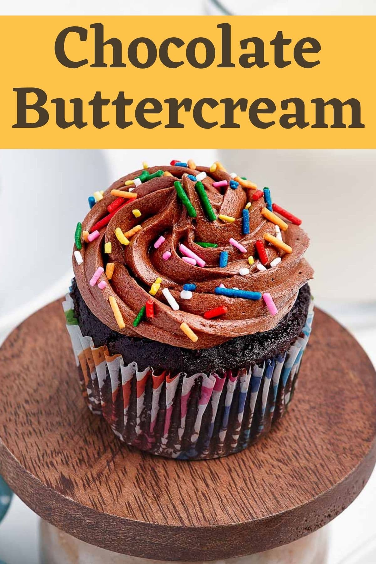 Perfect, fluffy chocolate buttercream made with cocoa powder. Great for cakes and cupcakes. So easy to make, and only 5 ingredients. It can be frozen, too.