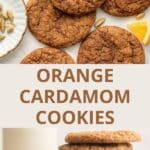Pinterest image with words for orange cardamom cookies recipe.